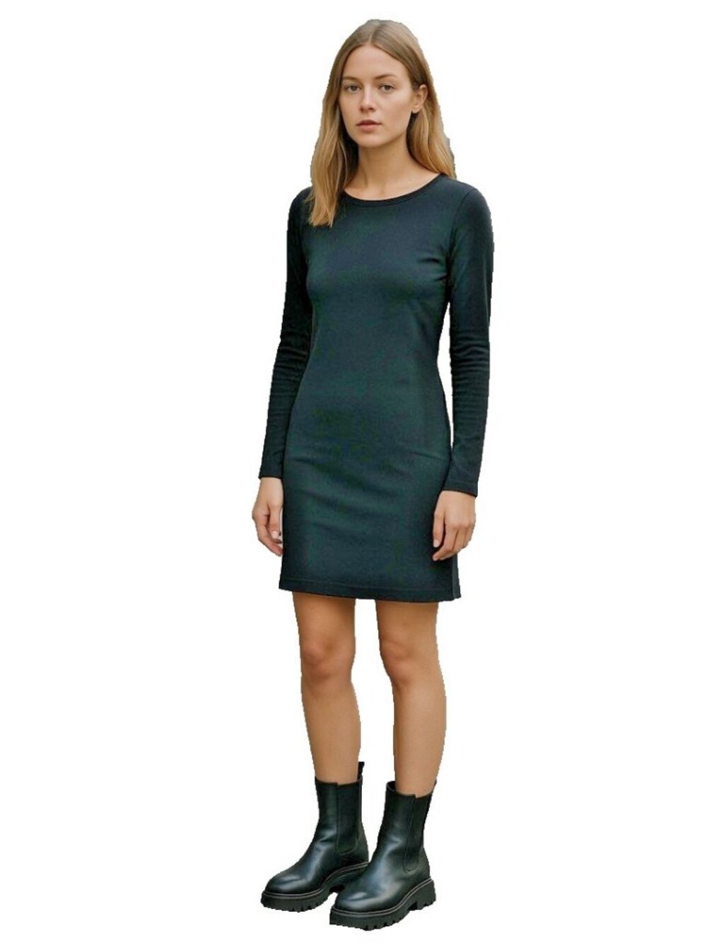 Lulus Mini Dress Womens Size Medium Long Sleeve Black Casual     Gg